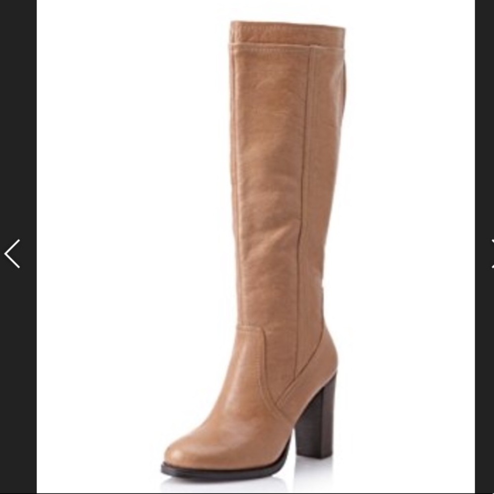 Adrienne Vittadini Birdie Tan Knee High Boots